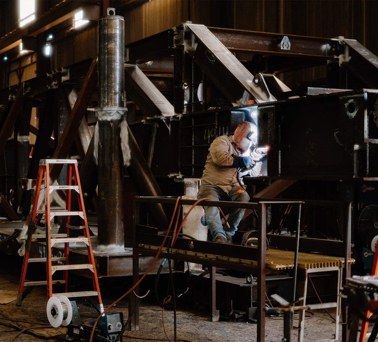 Structural Steel Fabricator At Work